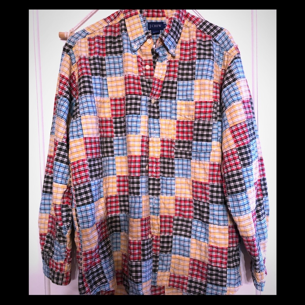 J Crew vintage patchwork men’s shirt🔥🔥